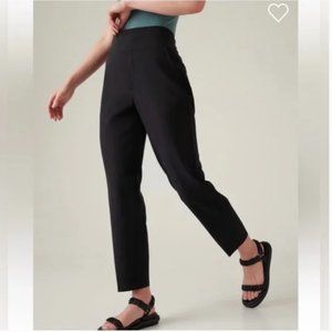 Athleta Women's Size 10 Black Endless High Rise Pants Trouser Pleaded